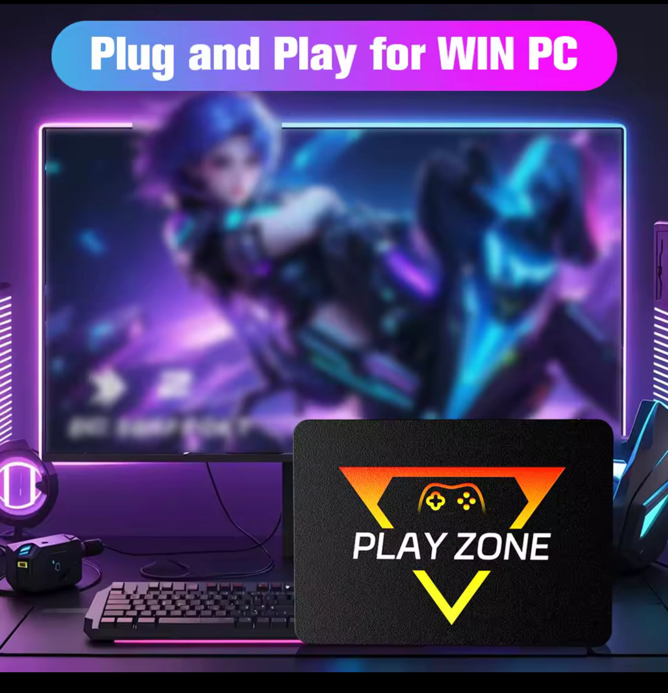 Playzone 1TB SSD Plug&Play GameDrive for WIN PC/Laptop 16,000+ Games Preloaded Game Consoles For PS5/PS4/PS3/PS2/Xbox/Xbox one/Switch/Saturn Built-in 16000+ Games