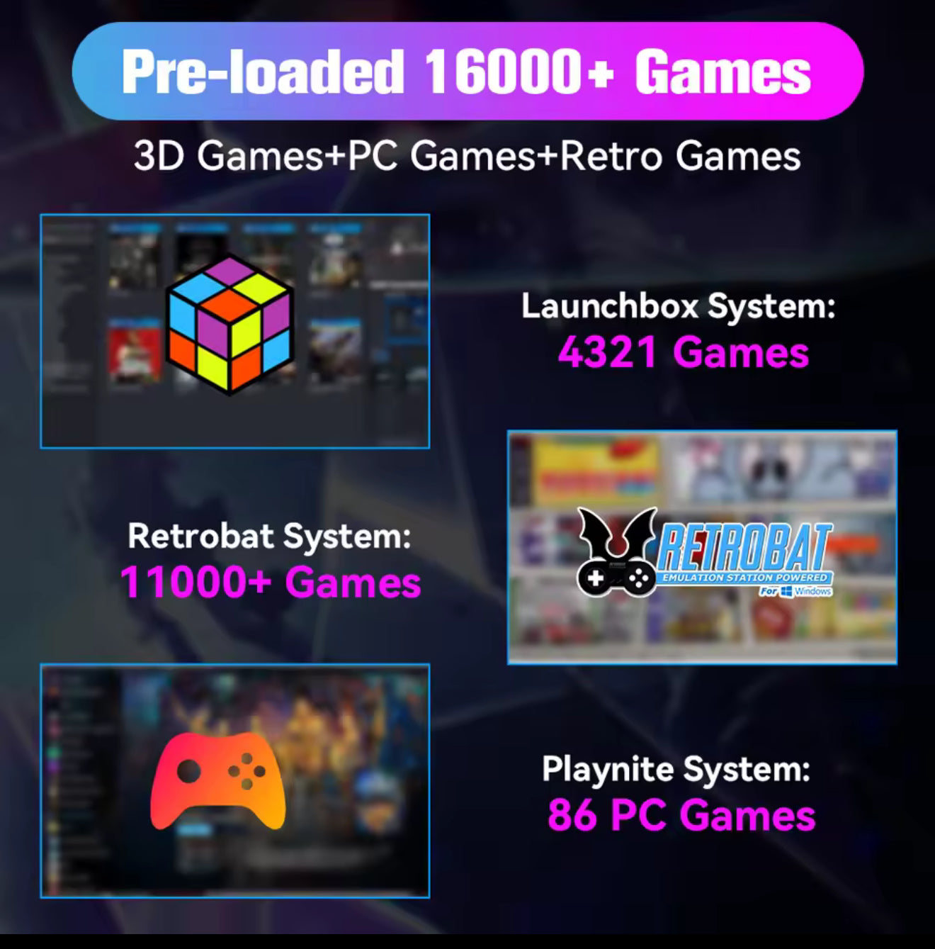 Playzone 1TB SSD Plug&Play GameDrive for WIN PC/Laptop 16,000+ Games Preloaded Game Consoles For PS5/PS4/PS3/PS2/Xbox/Xbox one/Switch/Saturn Built-in 16000+ Games